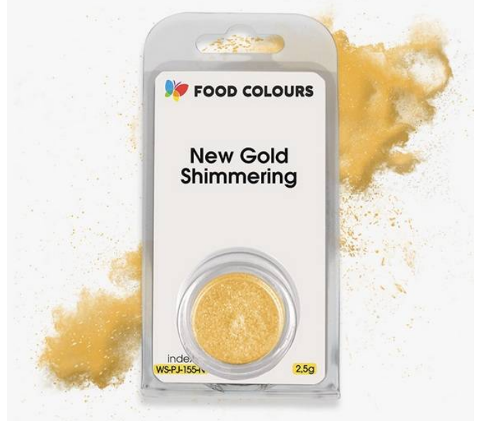 New Gold Shimmering (2,5 g) – Zlatá prachová barva Food Colours